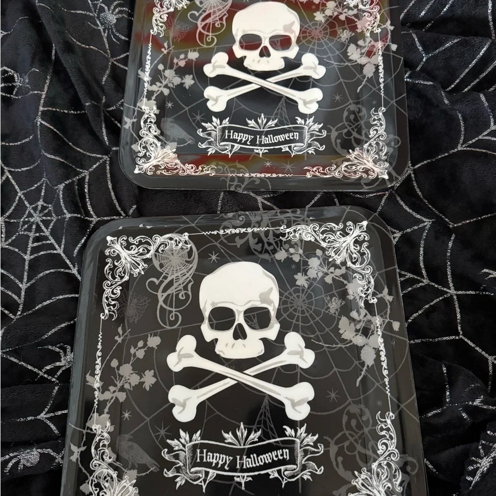 Amscan Halloween Skull Plastic‎ Square Plates